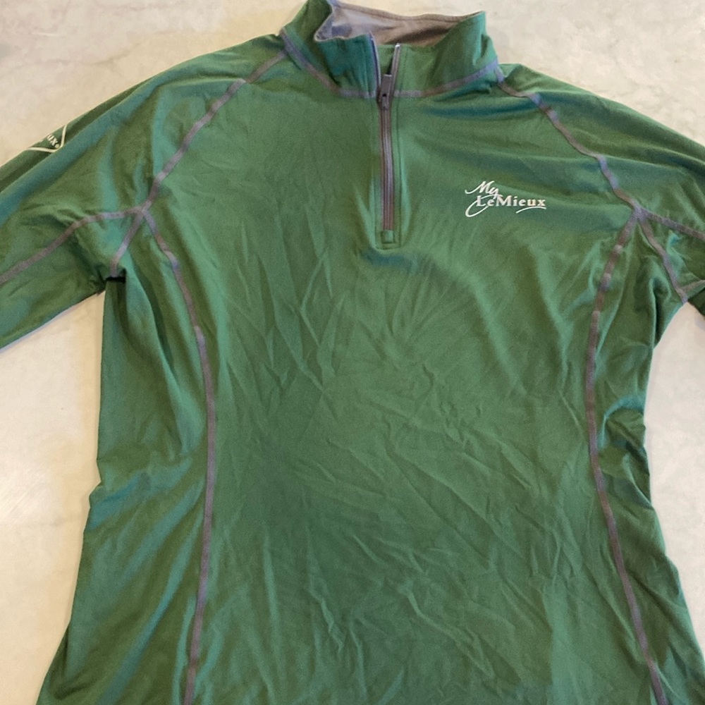 Le Mieux equestrian shirt long sleeve size large dark green (Le Collection)